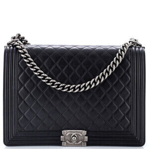 Chanel Large Boy Flap Bag Quilted Calfskin